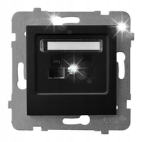 GNIAZDO KOMPUTEROWE RJ45 5e POJEDYNCZE OSPEL AS GPK-1G/K/m/33 CZARNY
