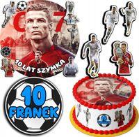 ZESTAW OPŁATEK NA TORT 20CM + 17 POSTACI - RONALDO + IMIĘ 15CM 18CM
