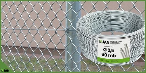 DRUT ocynkowany NACIĄGOWY sadowniczy 2,5 do SIATKI OGRODZENIOWEJ 50m na Arena.pl