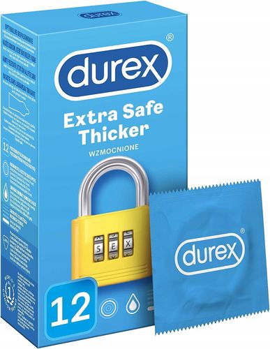 DUREX Extra Safe 12szt Pogrubiane + Żel Intymny Nawilżający 50Ml na Arena.pl