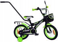 Rower dziecięcy 14 cali PRIME BMX Sport BLACK/Green PÓŁMAT Premium +dodatki