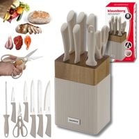 zestaw noży w bloku akacjowym klausberg kb-7984