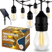 GIRLANDA SOLARNA 5m 10 Żarówek LED Lampki Ogrodowa Ozdobna LED Łańcuch LED