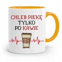 Kubek Żółty Dla Piekarza Chleb Piekę Po Kawie Z Nadrukiem Ze Zdjęciem