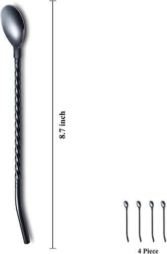 Długie łyżeczki ze słomką do picia stal nierdzewna na Arena.pl