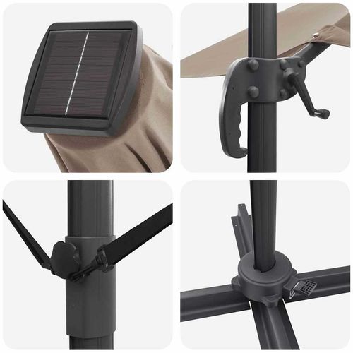 Parasol romański z bocznym mocowaniem Z blokadą Taupe i Czarny na Arena.pl