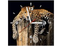 30X30CM ZEGAR ŚCIENNY DZIKI KOT LAMPART OBRAZ MALOWANE