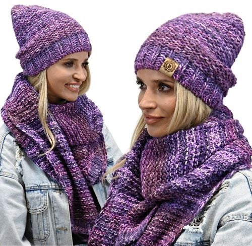 Gruby Modny Kobiecy Zestaw Zimowy Melanżowy Wz2 na Arena.pl