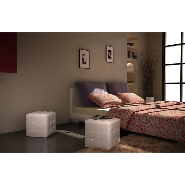 Emaga Taborety w kształcie kostek, białe zdjęcie 2