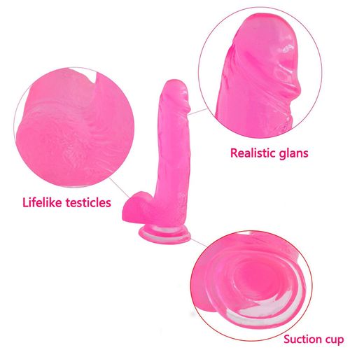 8"" Jelly Studs Crystal Dildo Large Pink na Arena.pl
