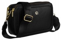 Torebka damska listonoszka na ramię czarna ROVICKY mała torba na pasku