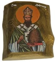 Ikona Święty Ambroży patron pszczelarzy