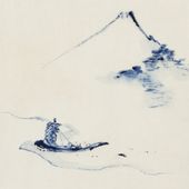 Plakat 70x70cm A Person in a Small Boat, Hokusai Vintage do Salonu