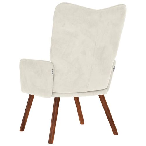 Fotel, kremowy, obity aksamitem na Arena.pl