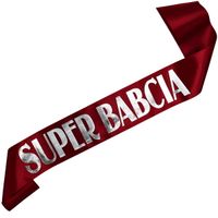 Super Babcia - bordowa szarfa ze srebrnym nadrukiem