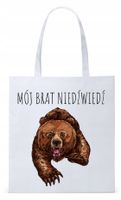 Dla Brata Na Prezent Torba Eco Biała Shopper Z Nadrukiem Ze Zdjęciem
