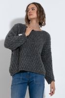WYGODNY OVERSIZOWY SWETER MIĘKKA PRZĘDZA 36/38 SZARY