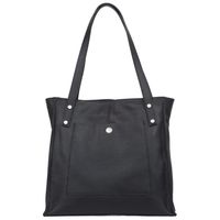 VERA PELLE torebka skórzana shopper z długimi rączkami na ramię V527 czarna