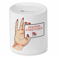 Skarbonka Kosmetyczki Najlepsza Kosmetyczka! Z Nadrukiem Ze Zdjęciem