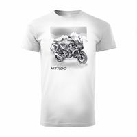 Koszulka z motocyklem na motor Honda NT 1100 męska biała REGULAR S