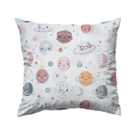 Bawełniana Poszewka Na Poduszkę – Uśmiechnięte Planety i Gwiazdy