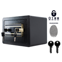 Pancerny Domowy Sejf Biometryczny Na Odcisk Palca 25x35x25 cm Czarny