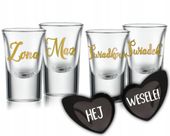 Oszukane kieliszki do wódki 15 ml GRUBE DNO Mąż Żona świadkowei +