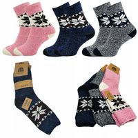 Zestaw 3 Pary Skarpety Damskie ALPAKA DŁUGIE OCIEPLANE ZIMOWE rozmiar 38-41