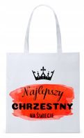 Torba Biała Eco Shopper Dla Chrzestnego Prezent Z Nadrukiem Ze Zdjęciem