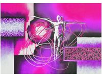 100 70CM OBRAZ PŁÓTNO TAŃCZĄCE POSTACIE FIOLECIE PŁÓTNO RAMA