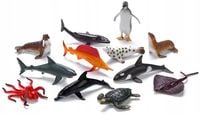 FAUNICA ZESTAW 12 FIGUREK ZWIERZĘTA MÓRZ I OCEANÓW MORSKIE KOLEKCJA FIGURKI