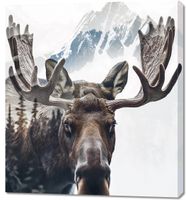 Obraz 90x100cm Łoś Duch Lasu