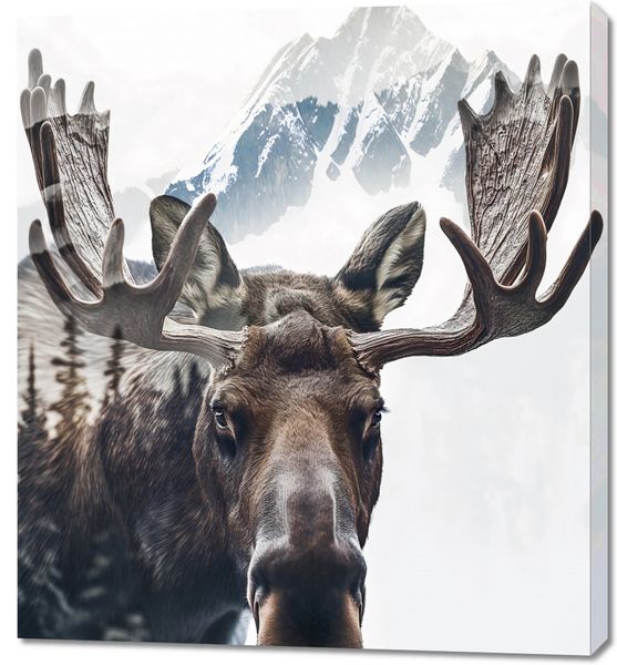 Obraz 90x100cm Łoś Duch Lasu zdjęcie 1