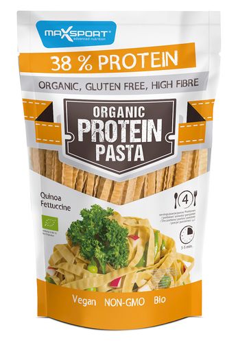 Maxsport − Makaron fettuccine z zielonej soi z dodatkiem quinoa bezglutenowy BIO − 200 g na Arena.pl