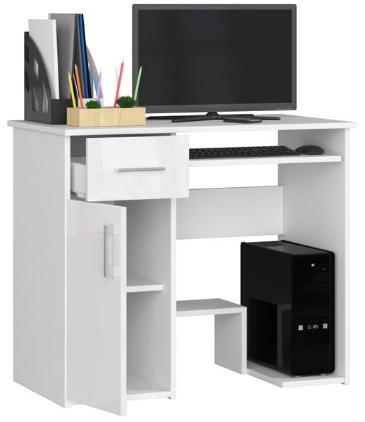 BIURKO JAY 90 cm BIAŁE AKRYL WYSOKI POŁYSK zdjęcie 2