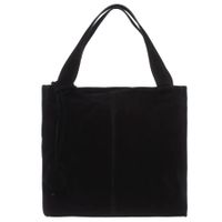 VERA PELLE torebka damska zamszowa shopper klasyczna na ramię V624 czarna
