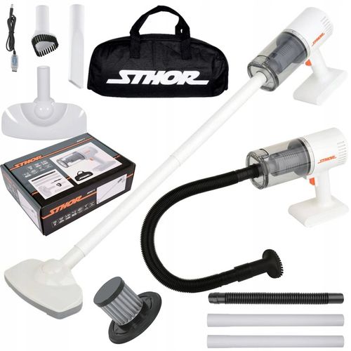 BEZPRZEWODOWY ODKURZACZ SAMOCHODOWY RĘCZNY 100W +NASADKI BEZWORKOWY STHOR na Arena.pl