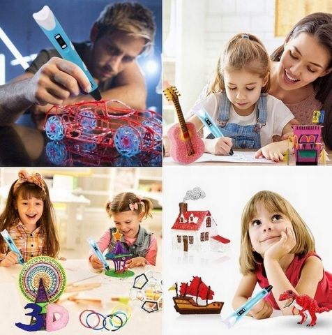 DŁUGOPIS MAGICZNY PEN DRUKARKA 3D ZESTAW 209 METRÓW WKŁADU KOLORY na Arena.pl