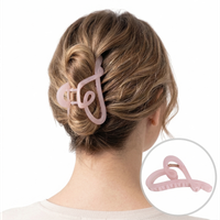 spinka klamra do włosów xl  transparentna różowa 12x5cm sp371