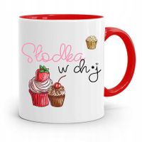 Kubek Czerwony Śmieszny Zabawny Słodka W Ch*J Z Nadrukiem Ze Zdjęciem