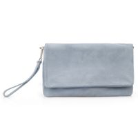 VERA PELLE torebka damska zamszowa kopertówka listonoszka V008 j.niebieska