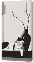 Obraz 50x100cm Kot w Odcieniach Szarości