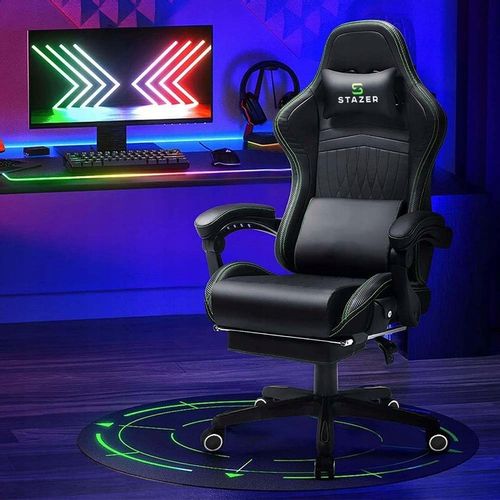 FOTEL KUBEŁKOWY OBROTOWY GAMINGOWY KRZESŁO GRACZA ERGONOMICZNY Z PODNÓŻKIEM na Arena.pl