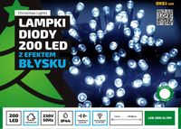 Lampki choinkowe LED 200 7,2W zimny zew 20m FLASH