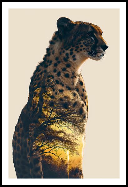 Plakat 53x81cm Gepard Duch Sawanny zdjęcie 3