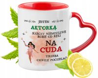 Kubek Dla Aktorki Czerwony Z Uszkiem W Kształcie Serca Na Prezent