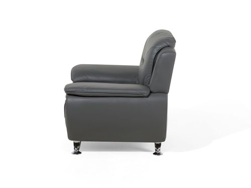 Fotel ekoskóra szary LEIRA na Arena.pl