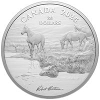 Canada: Mustang Country by Robert Bateman $30 Srebro 2025 Proof