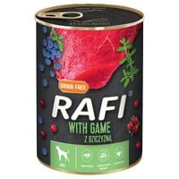 karma mokra dla psa rafi z dziczyzną borówką żurawiną 400 g