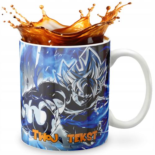 KUBEK 330ml GRAFIKA PREZENT ŚWIĘTA WZÓR - DRAGON BALL ANIME GOKU + IMIĘ na Arena.pl